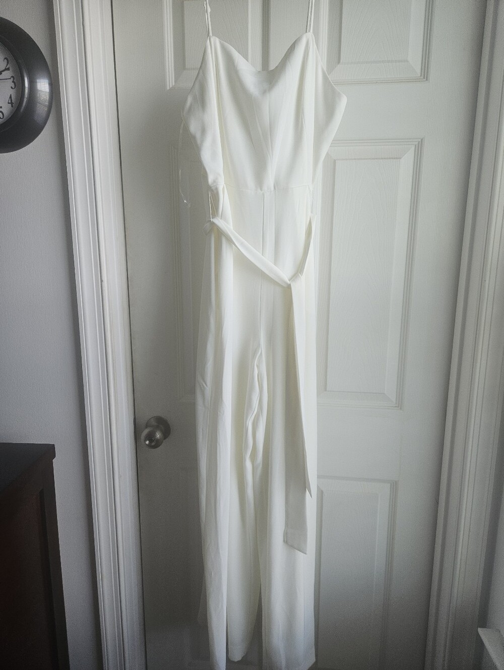 Nine West White Spaghetti-Strap Jumpsuit